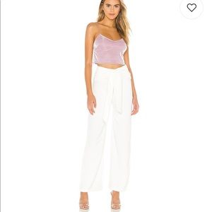 Superdown Jordayn Tie Waist Pants in White